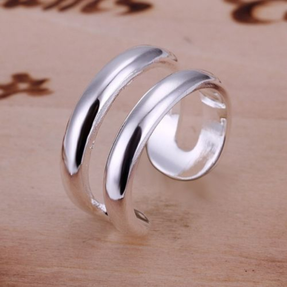 Silver Plated Open Ring - Picture 2 of 4